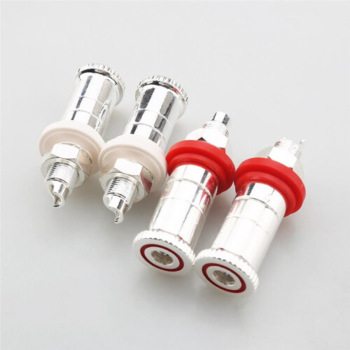 4PCS 50mm Speaker Binding Post Terminal 4mm Banana Plug Socket Audio Adapter for Speaker Amplifier 2