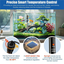 300-W-Aquarienheizer mit Einstellbarem Drehknopf, Tauchheizer für Süß- und Meerwasseraquarien, EU-Stecker