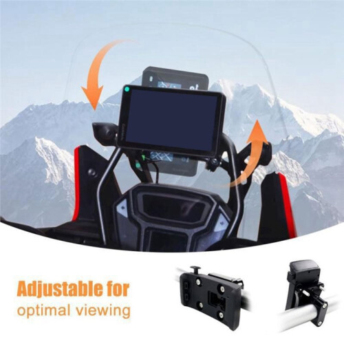 12mm Motorcycle GPS Navigation Mount Bracket Adjustable Phone Holder Handlebar Clamp Stand Devices Rotation 2