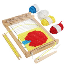 Small Wooden-Loom Kit for Kids - DIY Yarn Weaving Set, Educational Handmade Gift for Children