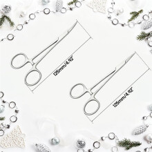 Curved and Straight Forceps Kit, 18G 16G 14G Stainless Steel Flat Back Earring Applicator Tool Piercing Kit for Lip Nose