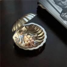 Shell Trinket Dish, Jewelry Plate Seashell Stainless Steel Serving Tray for Nuts Candy Jewelry Organizer Storage