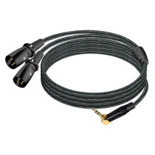 90-Winkelstecker, 3,5-mm-TRS-Stecker auf Zwei XLR-Stecker, Rechtwinklig, 3,5-mm-Stereo-auf-2-XLR-Breakout-Kabel für Studioanwendungen