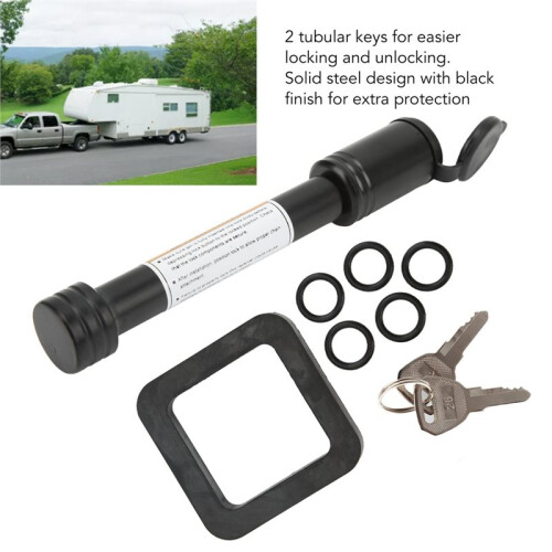 Conjunto de Trava de Engate de Reboque de 5/8" com Espaçador de 2 Polegadas e Clipe de Retenção para Trailers, Carros, Caminhões e Reboques 1