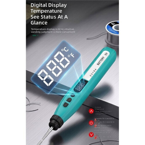 Cordless Soldering Iron with Digital Temperature Display and Adjustable Temperature Control,for Electronics Repair 2