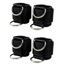 4pcs Gym Wrist Cuff , Gym Hand Straps with D- and Closure, Wrist Straps Gym for Side Lifts and Kickbacks, Foot Cuffs