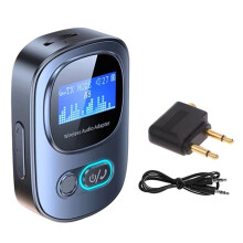 5.3 Audio-Empfänger/Sender mit LCD-Display, 3,5-mm-AUX- und RCA-Stereo-Funkadaptern Sowie Mikrofon für TV, PC, Flugzeug und Auto