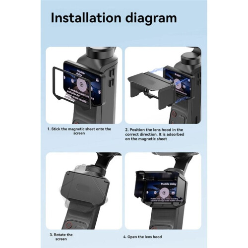Magnetic Screen Sun Hood for   Foldable Anti-Glare Camera Screen Shade Quick Install Protective Accessory 1