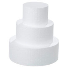 Round Foam Cake Dummies Set 4" 6" 8" White Fake Practice Cake Dummy Tall for Christmas Wedding Supplies Baby Shower
