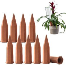 Ceramic Terracotta Self Watering Spikes (10 Pack) Vacation Automatic Plant Waterer Devices, Indoor/Outdoor