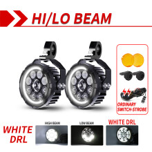 CO LICHT Motorrad Hilfslicht, 5 Zoll LED, weißes DRL, mit Dimmer Schalter