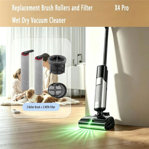 5 Pack Accessories Replacement Brush Rollers and Filter for Mova X4 Pro Wet Dry Vacuum Cleaner 2