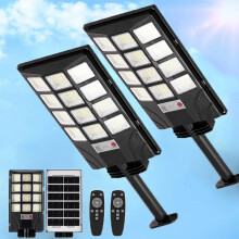 Set van 2 zonnepanelen buitenlampen, 192 LED, IP65 waterdicht, bewegingssensor, voor tuin en garage