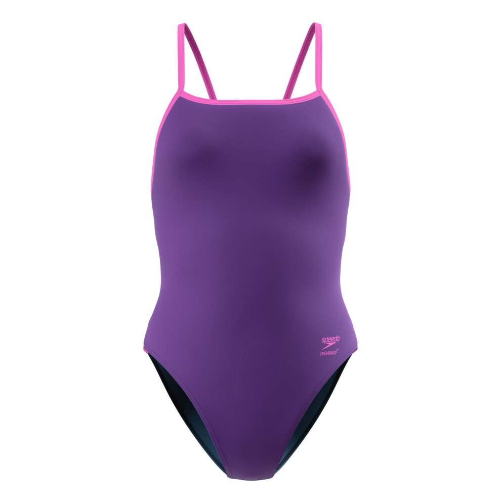 Speedo (6 Uk, Purple) Womens/Ladies Solid Triback One Piece Swimsuit