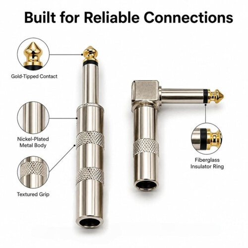 8Pack 1/4 Solder Plug Right Angle and Straight Audio Connector Jack Plug 2