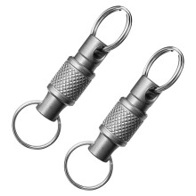 2pcs Aluminum Alloy Keychain Key Holder Removable 360 Degree Rotation Multifunctional Portable for Outdoor Tool