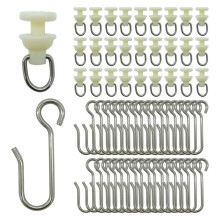 100 Pieces Curtain Slider Track Hooks and Gliders for Shower, Bathroom, and Home Use