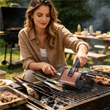 Cordless Electric BBQ Grill Brush with LED Light, 3000mAh Motorized Grill Cleaner for Garden Camping Outdoor
