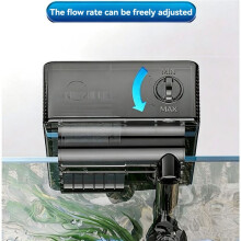 Three-in-One Wall-Mounted Fish Tank Filter Silent Adjustable Flow, USB Filter Water Pump for Aquarium Home Work 5W