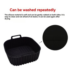 3PCS Reusable Silicone Air Fryer Liners Non-Stick Baking Pan Mat for Oven Pizza Roasting Easy Clean Airfryer Accessories