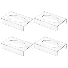 4-Pack Rugby Display Stand, Clear Acrylic Autographed Football Holder for Display