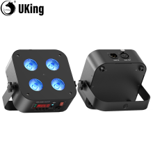 U'King PAR licht, 4 x 18W RGBWA + UV LED, oplaadbare accu, APP/DMX/afstandsbediening voor feestverlichting