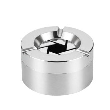 Cinzeiro de Mesa Selado para Uso Externo, Sem Fumaça, com Trava Giratória, Cinzeiros Automotivos de Alumínio, Cinzeiro Giratório Selado para Casa