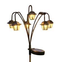 Solar Outdoor Lantern Light Solar Hexagonal Lantern Garden Lights Outdoor Stake Lights for Lawn Pathway Landscape B