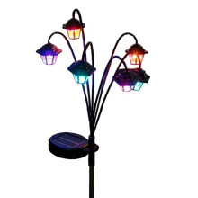 Solar Outdoor Lantern Light Solar Hexagonal Lantern Garden Lights Outdoor Stake Lights for Lawn Pathway Landscape A