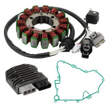 Motorcycle Magneto Stator Coil with Gasket Rectifier 21003-0166 21066-0771 for KRF800 KRT750