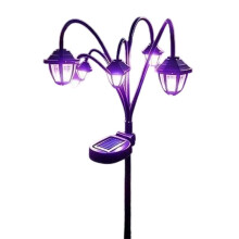 Solar Outdoor Lantern Light Solar Hexagonal Lantern Garden Lights Outdoor Stake Lights for Lawn Pathway Landscape C