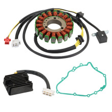 Motorcycle Magneto Stator Coil with Gasket Rectifier 21003-1123 21066-1030 for ER500 ZR400 ZR550 ZR400