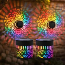Solar Projection Wall Lights Solar Outdoor Wall Light Waterproof Mandala Pattern Sensor for Garden Lawn Porch