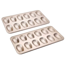 Nonstick Madeleine Pan 2 Pack 12-Cavity Heavy Duty Madeleine Cookies Trays for Oven Baking, Madeleine Mold Cake Pan