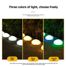 Solar Garden Light Simulated Cobblestone Outdoor Lawn Lamp Landscape Solar Decorative Light for Street Path Decor C