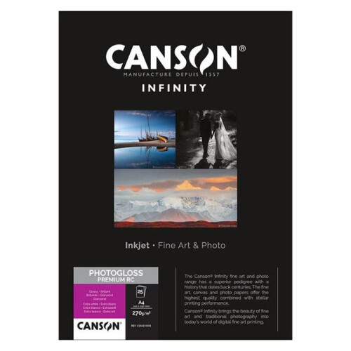 CANSON PAPIER INIFINITY PHOTO GLOSS RC 270G A4 27F