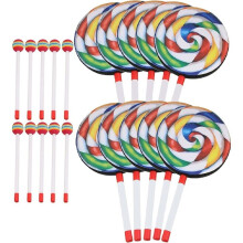 10 Pack Orff Instruments Lollipop Drums 6Inch Dance Props Percussion Instruments Hand Drum Preschool Education Toys