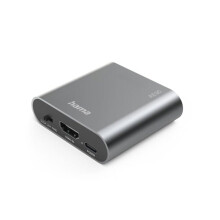 Adattatore audio - video Hama - 00205100 - AE90 Estraitore HDMI-audio, HDMI a audio, Toslink, jack 3,5 mm, argento