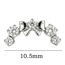 G23 Arched Bow Earrings, Lip Stud , F136, Inner Spiral Setting with 5A 0.9 Teeth, Universal Accessories