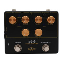 Fanmuzk SGA Electric Bass Preamp/Direct DI Box 4-Band EQ Deep+Bright Headphone Out Aux-in Analog for Bassists