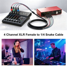 4 Channel 6.35mm TRS Male to XLR Female Audio Snake Cable 4 in 4 Out Stereo Audio Balanced to XLR Cables