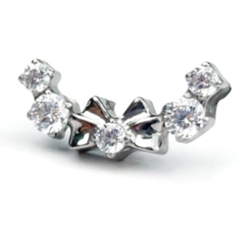 G23 Arched Bow Earrings, Lip Stud , F136, Inner Spiral Setting with 5A 0.9 Teeth, Universal Accessories 2