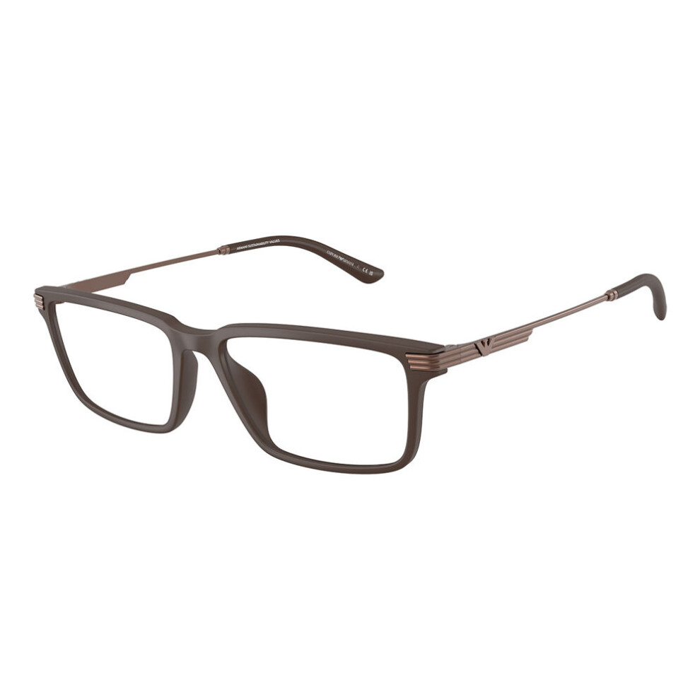 Emporio Armani Brown Man Ea3268u 6258 Optical Frames Injected Squared Normal - Image 3
