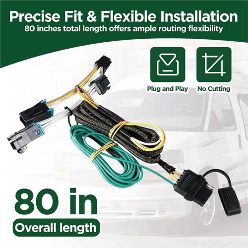 4 Way Flat Trailer Wiring Harness Kit 55540 for Chevy Express  2003-2023