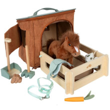 Small Foot Unternehmen - Pferd mit Stall und braunen Zubehör - LEGLER