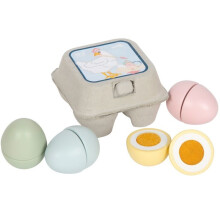 Dinette - SMALL FOOT COMPANY - Ovos de Páscoa de madeira - 4 peças - Faixas autoadesivas - Cores pastel