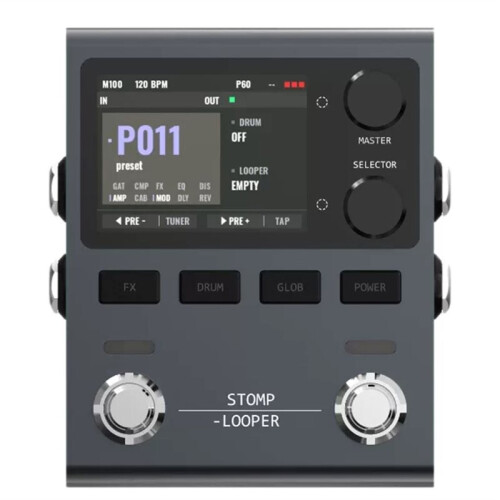 LIV TRA TPE-S10 Compact Guitar Multi-Effects Processor with Stereo Output, Multi-Module Color Screen, and Effect Chain