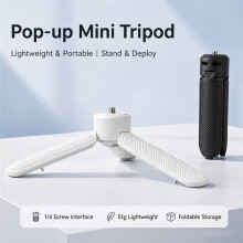 Desktop Tripod with Anti-Slip Handheld Bracket, 1/4-Inch Screw Camera Mount for Osmo Pocket 3/4/4P White