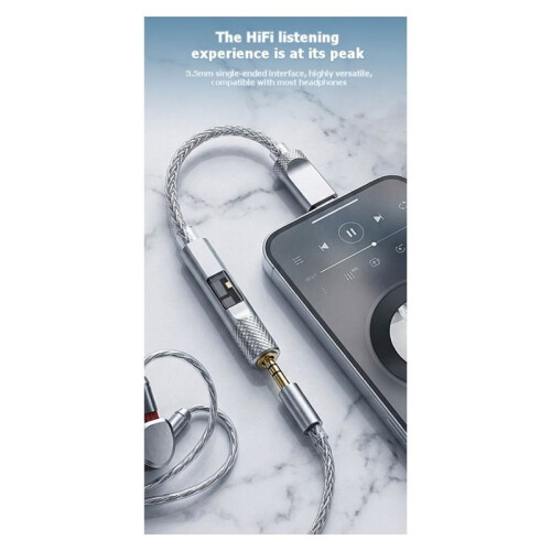 Type-C Decoding Headphone Amplifier with 3.5mm Adapter Universal HiFi Sound Quality Portable Mobile Phone Adapter 1