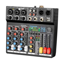 4 Channel Miniature BLE Mixer with OTG Professional Portable Audio Sound Console for DJ Studio Recording EU Plug